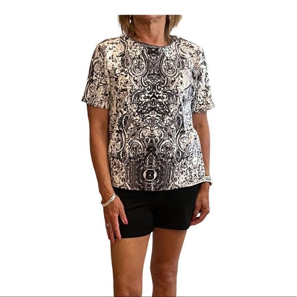 JM COLLECTION SWIRL DESIGN TOP, SZ L - Picture 1 of 7